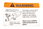 CR069034 DECAL - WARNING DISCONNECT thumbnail image